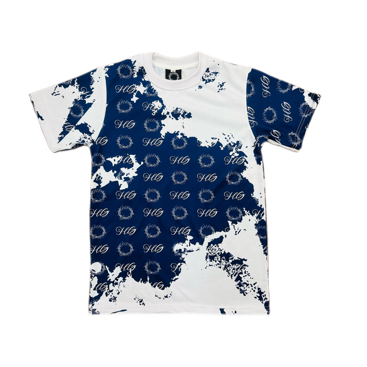 Holy Godz Crown Stain T-Shirt — navy blue colorway