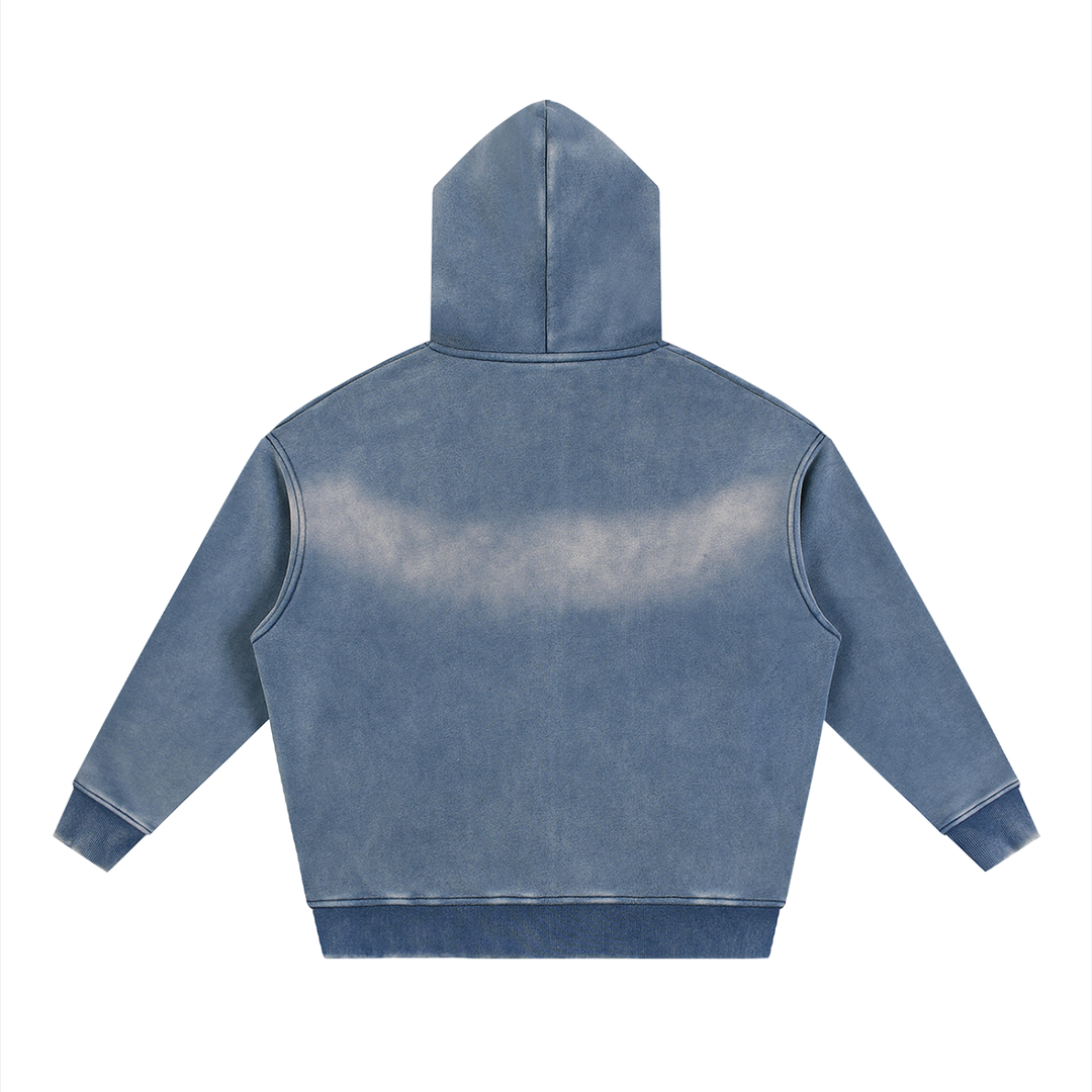Sunfade Two-way Zipper Boxy Fleece Hoodie ODMPOD