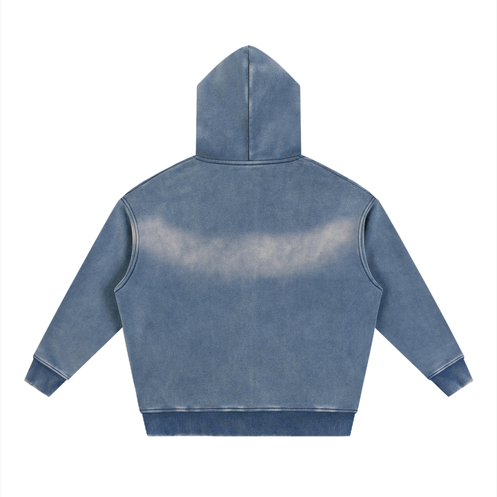 Sunfade Two-way Zipper Boxy Fleece Hoodie ODMPOD