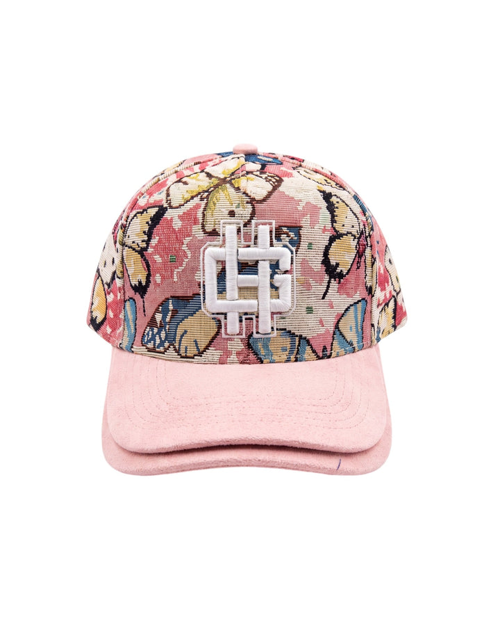 Holy Godz Tapestry Cap — jacquard crown and HG monogram