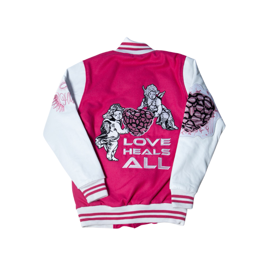 LOVE HEALS ALL VARSITY JACKET Holy Godz