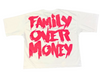 FAMILY OVER MONEY - DROP SHOULDER TEE (WHITE, PINK) Holy Godz
