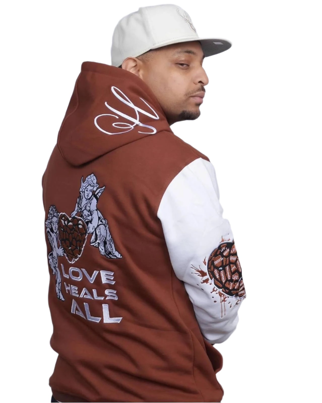 HolyGodz_Hoodies
Love Heals All Hoodie in Brown color
